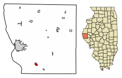 Location of Payson in Adams County, Illinois.