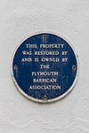 Blue plaque applied to buildings restored by the Plymouth Barbican Association