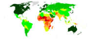 人类发展指数世界分布图按指数