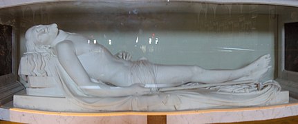 The Dead Christ (1854, Carrara marble), at the Basilica of St. John the Baptist in St. John's, Newfoundland