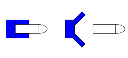 Expanding cup sabot function