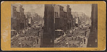 Laying the Nicolson pavement in Mercer St, New York, by E. & H.T. Anthony