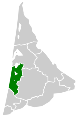 博恩地区在加斯科涅朗德（Landes de Gascogne）的位置