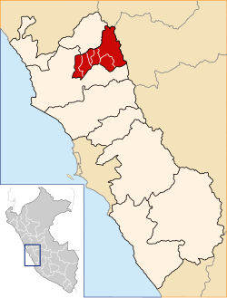 Location of Oyón in the Lima Region
