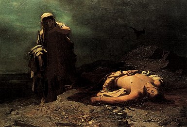 Antigone in front of dead Polynikes (1865), National Gallery of Athens.