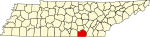 標示出马里昂县位置的地圖