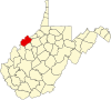 标示出伍德县位置的地图