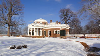 Monticello, the day after a snowstorm