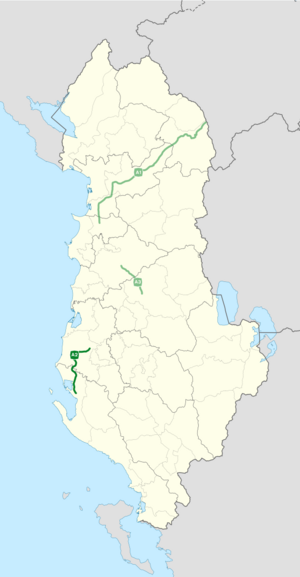 The A2 runs across the counties of Fier and Vlorë.