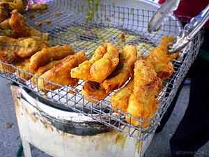 Pisang goreng fried banana in batter, a popular snack in Indonesia