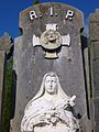 The epitaph R.I.P. on a headstone in a churchyard of Donostia-San Sebastián