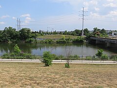 Short Bridge Park demolished rail bridge in 2020