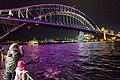 Tourists on Sydney Harbour during Vivid Sydney