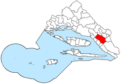 Location of the Zagvozd Municipality within Split-Dalmatia County.