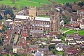 Aerial view of the cathedral and the Vicars' Close (lower left of picture)