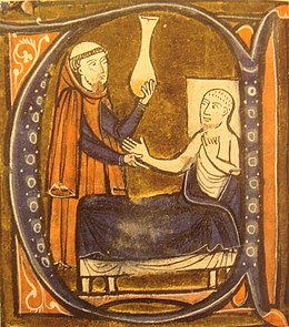 13th-century depiction of Muhammad ibn Zakariya al-Razi, published in "Recueil des traités de médecine" by Gerard of Cremona