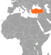 Location map for Burundi and Turkey.