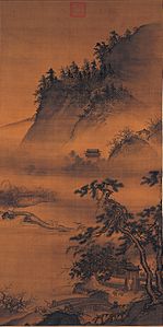 春游晚归图，绢本设色 纵167.9厘米 横83.1厘米 台北国立故宫博物院藏