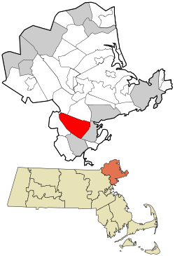 Location in Essex County and the state of Massachusetts.