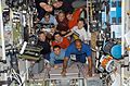 Inside the Zvezda Service Module during STS-122