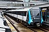 An Alstom Metropolis train of the Sydney Metro arrives at Chatswood Station in June 2019