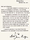 The Balfour Declaration, contained within the original letter