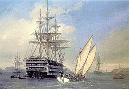 Visit by Imperatrice Eugénie aboard the Borda (ex-Valmy) on 26 July 1867, by Auguste Mayer
