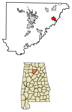 Location of Holly Pond in Cullman County, Alabama.