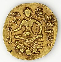 Reverse of last; goddess seated on a lotus