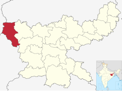 Location of Garhwa district in Jharkhand