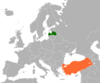 Location map for Latvia and Turkey.