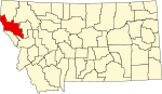 桑德斯县在蒙大拿州的位置