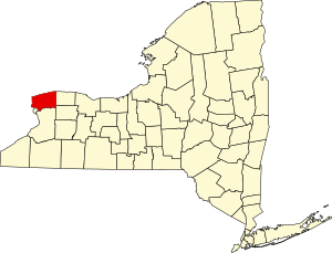 Map of New York highlighting Niagara County