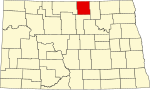 State map highlighting Rolette County