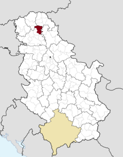 Location of the municipality of Bečej within Serbia
