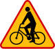 波兰的注意自行车标志