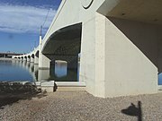 The New Mill Avenue Bridge opened in 1994. It one of two bridges that cross the Salt River in Tempe, Arizona.