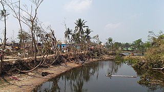 Damage near two ponds.