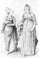 Image 21Albrecht Dürer's drawing contrasts a well-turned out bourgeoise from Nuremberg (left) with her counterpart from Venice. The Venetian lady's high chopines make her look taller. (from Fashion)
