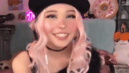 Belle Delphine demonstrating her ahegao face.