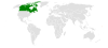 Location map for Canada and Kiribati.