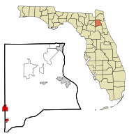 Location in Clay County and the state of Florida
