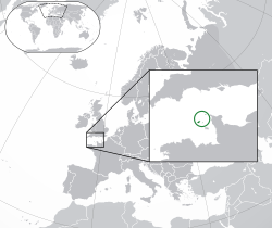 根西的位置（绿色） 欧洲（深灰色）  —  [图例放大]