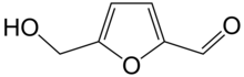 Structural formula of hydroxymethylfurfural