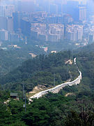 Fort wall overlooking Seoul