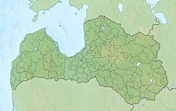 Location of Lake Ciecere in Latvia