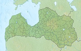 Map showing the location of Grīņu Nature Reserve