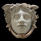 Fig. 19. "Beautiful" gorgoneion, with small head wings and two snakes twined under her chin; the Medusa Rondanini, Munich, Staatliche Antikensammlungen GL 252 (first-second century AD, Roman copy of a Greek original?)[82]