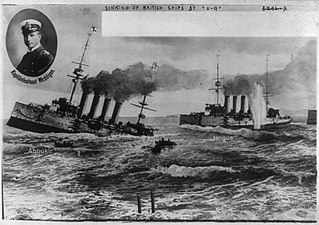 描绘击沉阿布基尔号和乌格号被击沉的宣传明信片