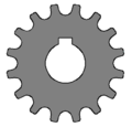 A sprocket with an internal parallel keyway